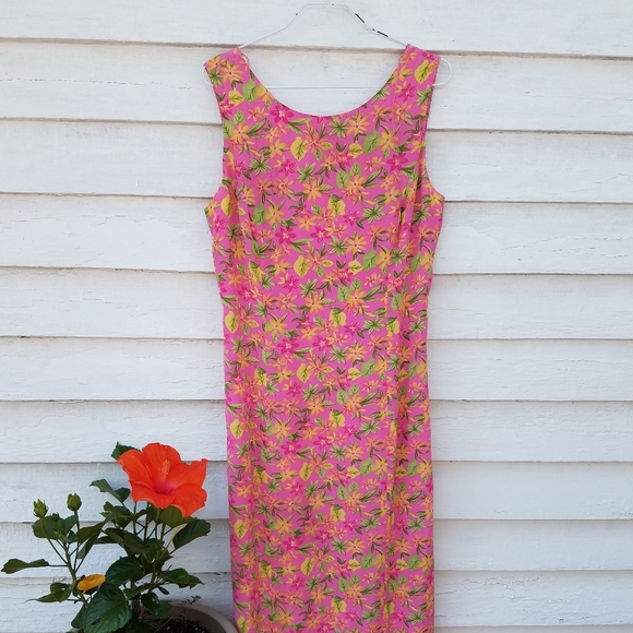 Vintage Floral Silk Dress - Picture 6 of 7